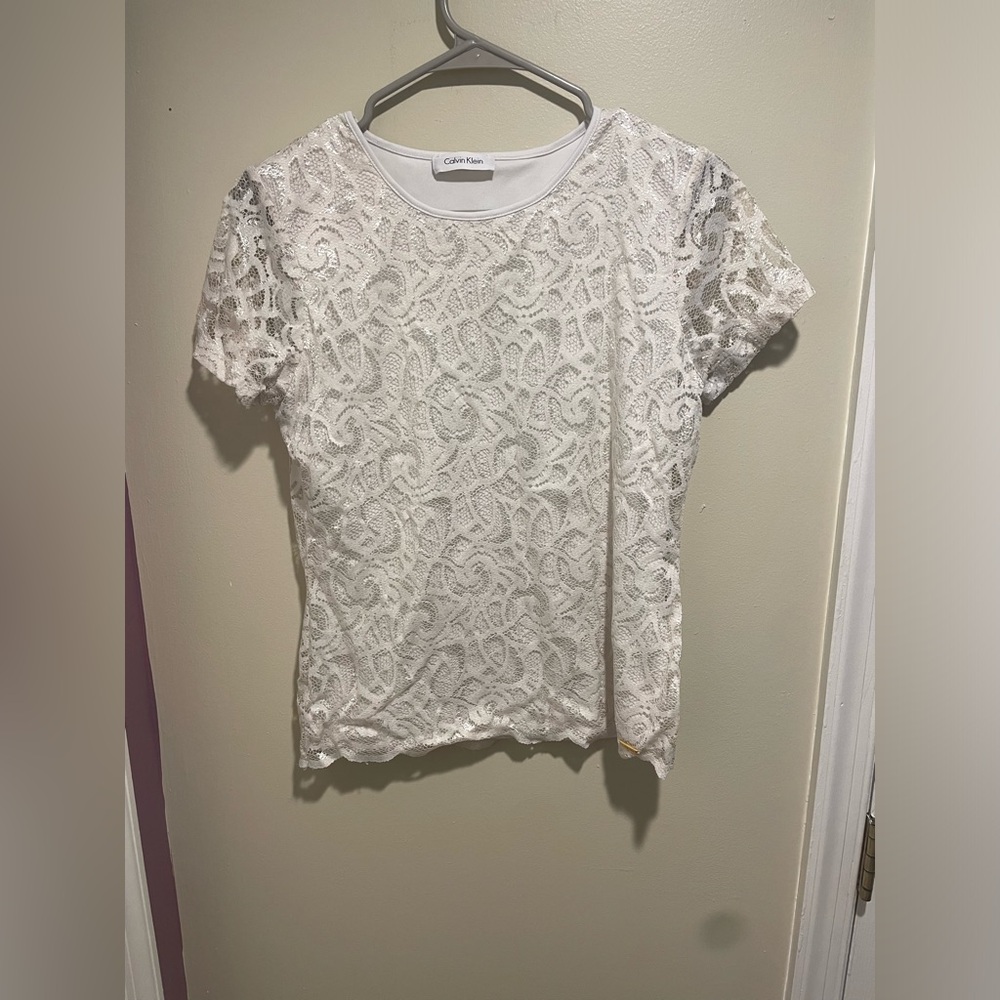 Calvin Klein White Lace Shirt
